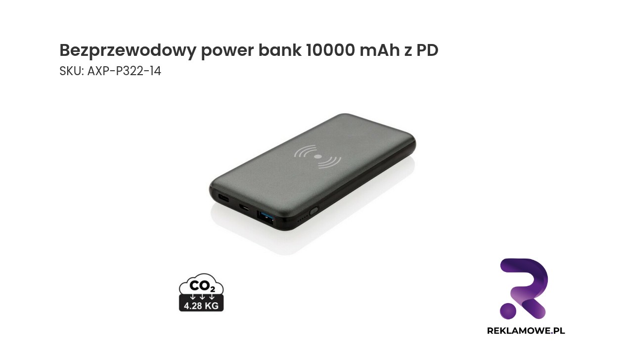 Bezprzewodowy power bank 10000 mAh z funkcją PD