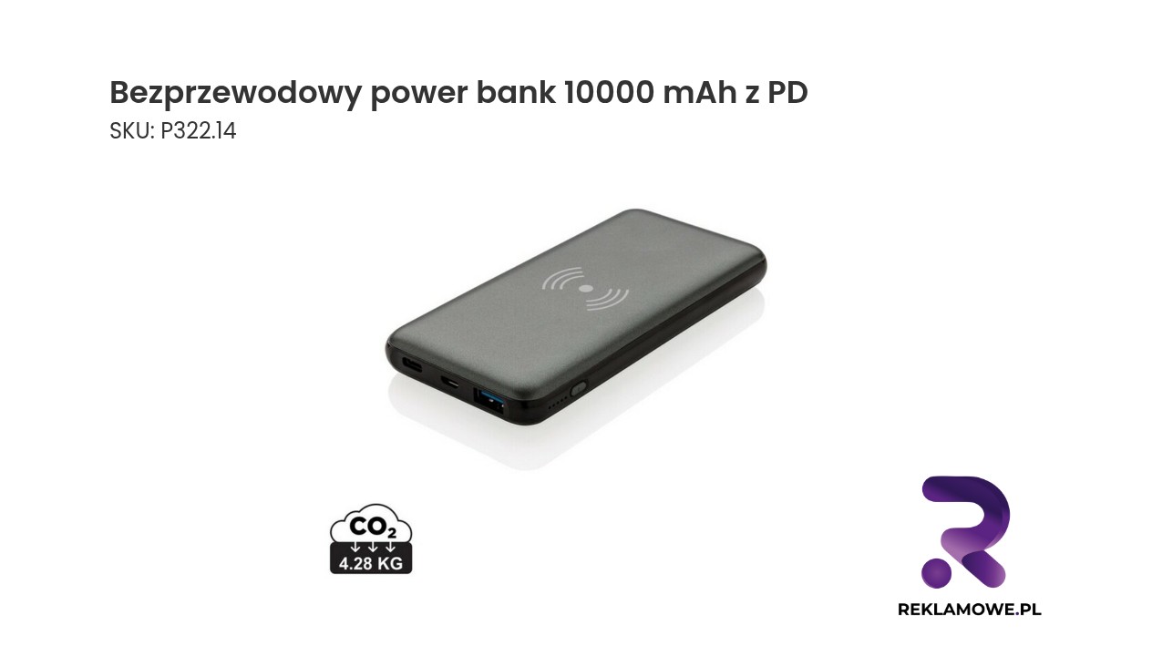 Bezprzewodowy power bank 10000 mAh z PD