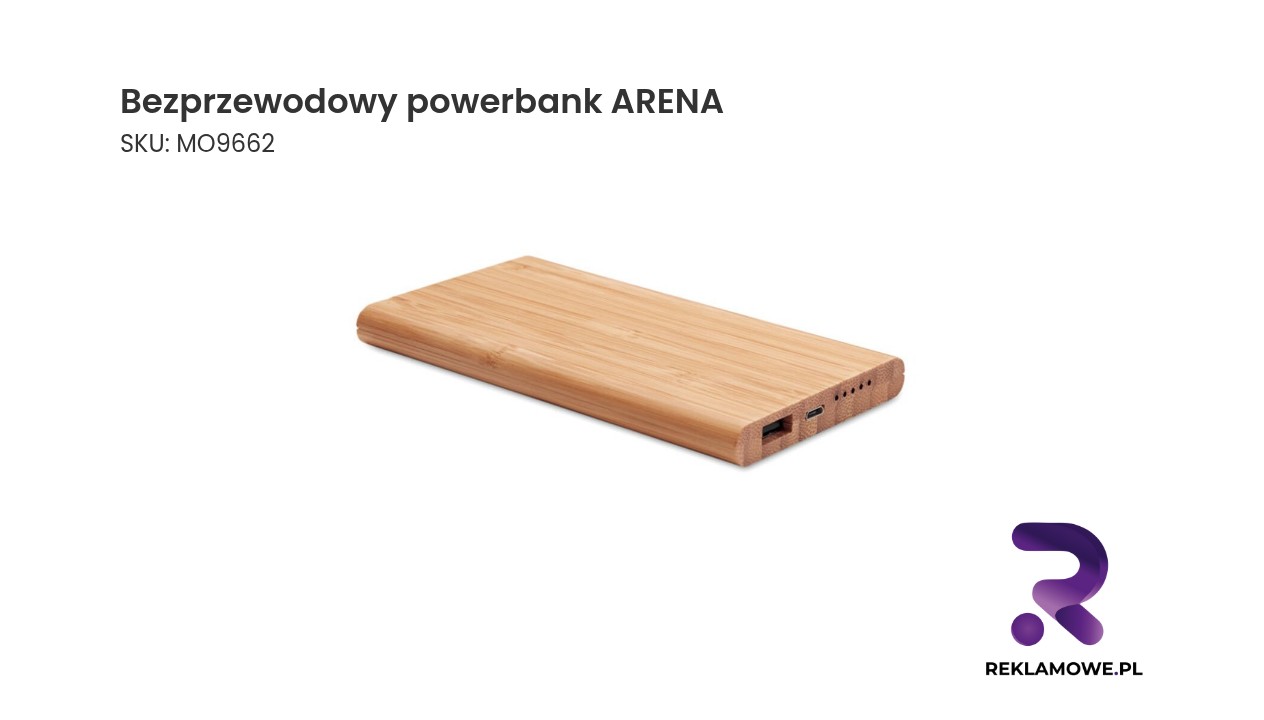 Bezprzewodowy powerbank ARENA Bezprzewodowy powerbank ARENA do ładowania urządzeń mobilnych