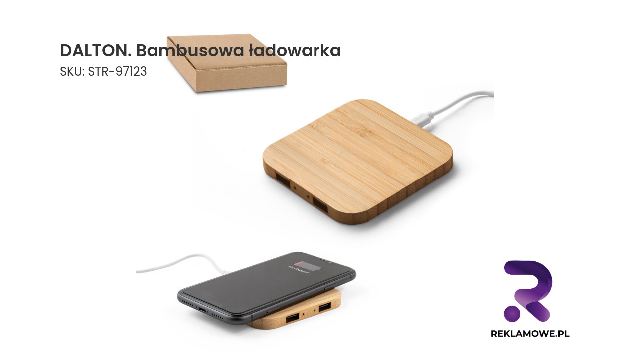 DALTON. Bambusowa ładowarka bezprzewodowa Superfast 15W Bambusowa ładowarka DALTON
