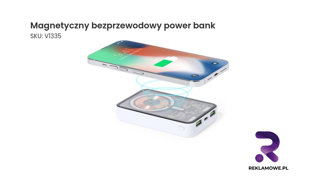 Magnetyczny bezprzewodowy power bank z funkcją szybkiego ładowania