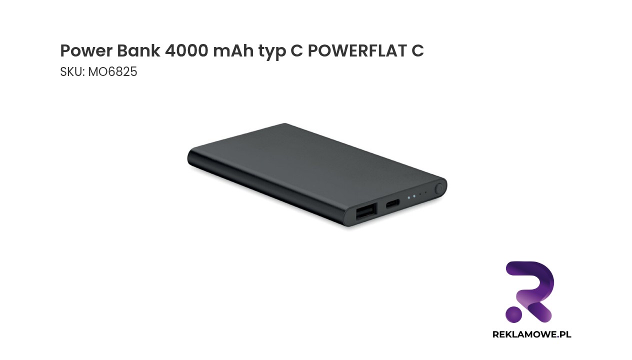 Power Bank 4000 mAh z złączem typu C model POWERFLAT C
