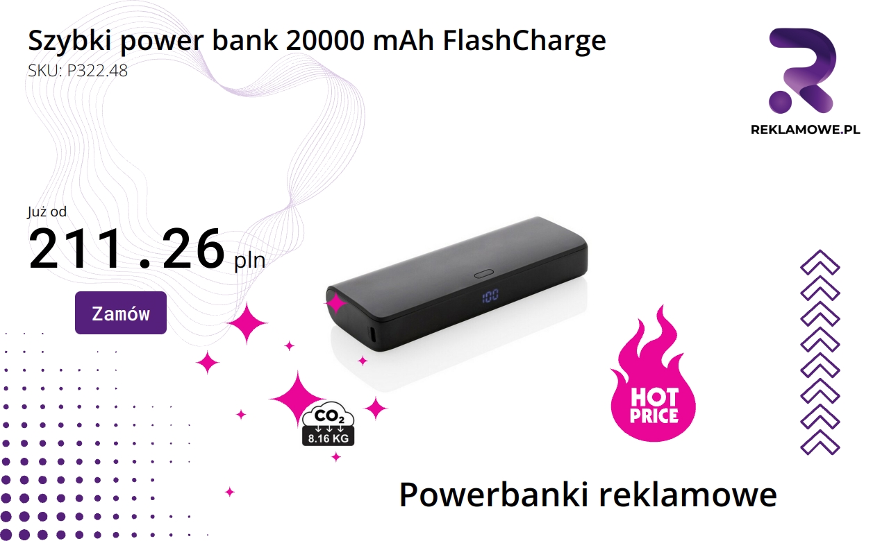 Power bank 20000 mAh z technologią FlashCharge