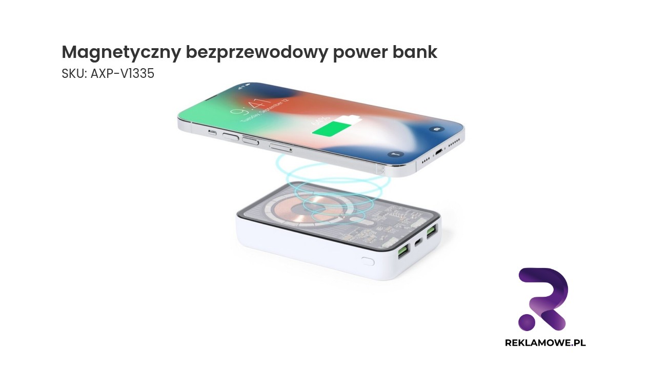 Magnetyczny bezprzewodowy power bank 5000 mAh, ładowarka bezprzewodowa 15W Magnetyczny bezprzewodowy power bank - przenośna bateria do ładowania smartfona