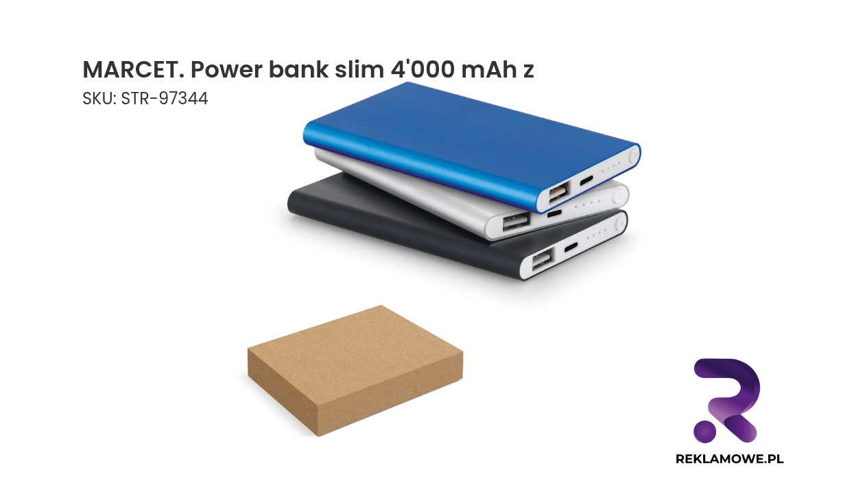 MARCET power bank slim 4000 mAh - smukły przenośny akumulator