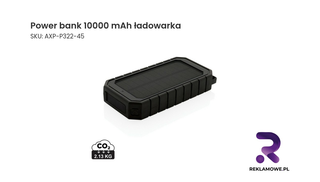 Power bank 10000 mAh z ładowaniem słonecznym