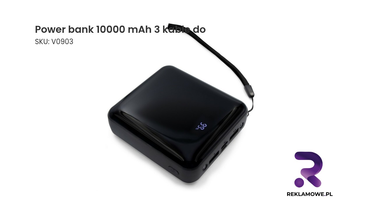 Power bank 10000 mAh z trzema kablami