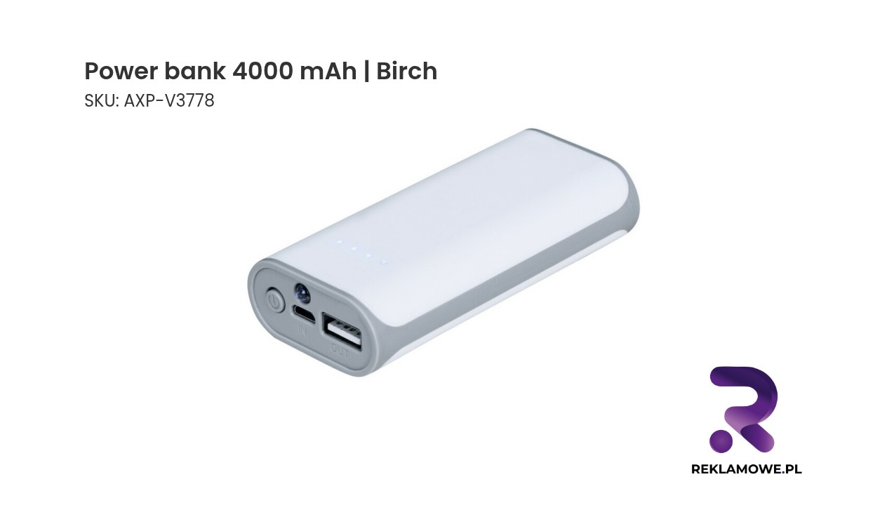 Power bank 4000 mAh | Birch Power bank 4000 mAh Birch - przenośna ładowarka