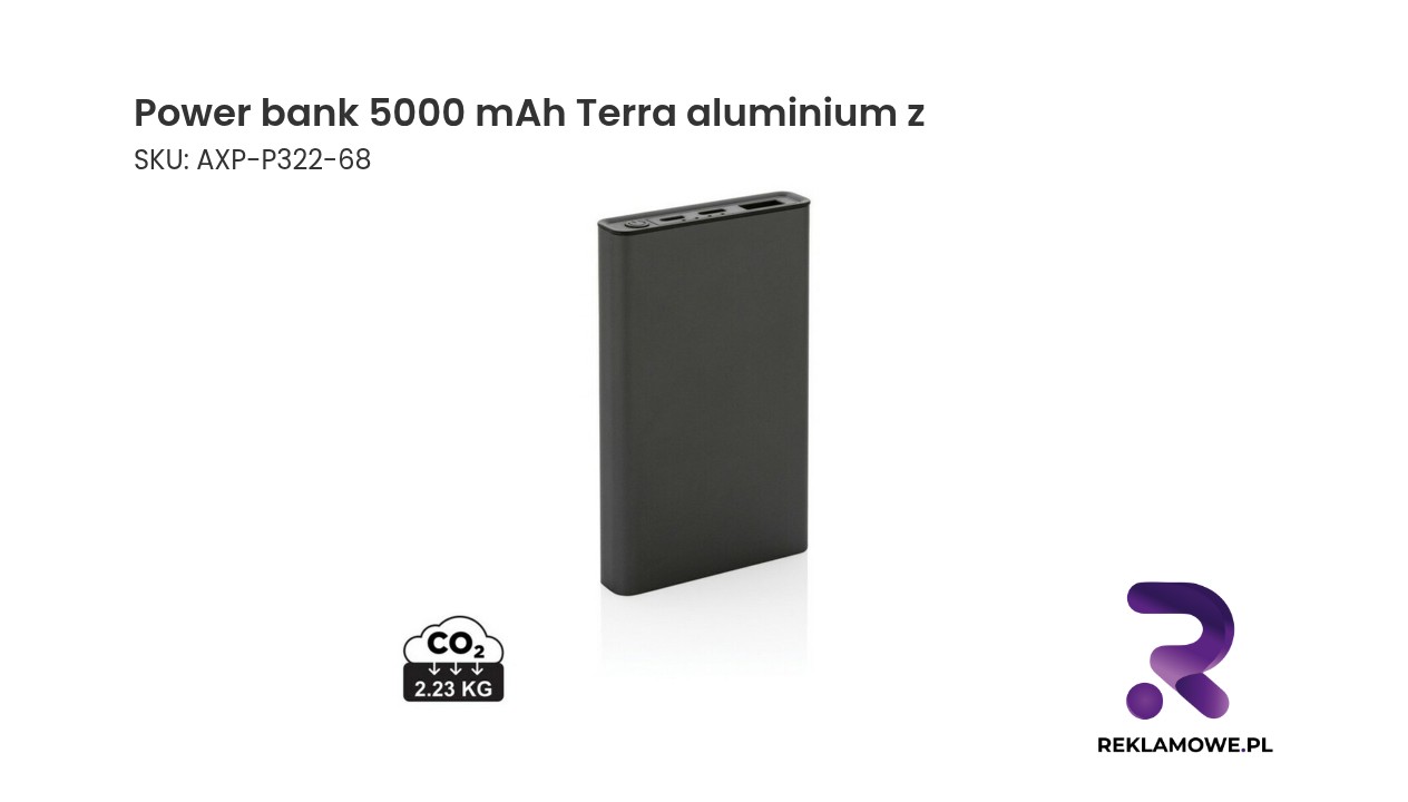 Power bank 5000 mAh Terra z aluminium