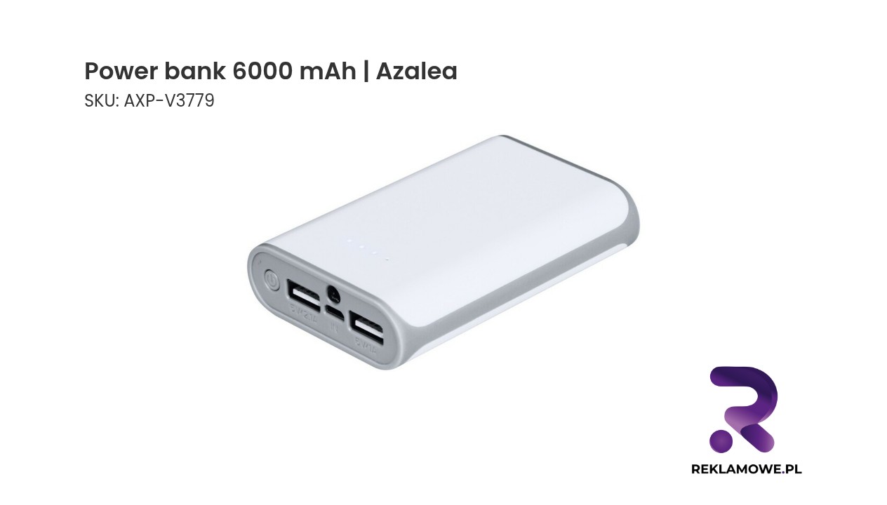 Power bank 6000 mAh | Azalea Power bank 6000 mAh Azalea – przenośna bateria do ładowania urządzeń