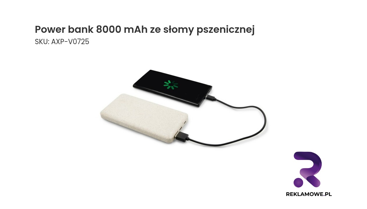 Power bank 8000 mAh ze słomy pszenicznej | Jenkins Power bank 8000 mAh wykonany ze słomy pszenicznej