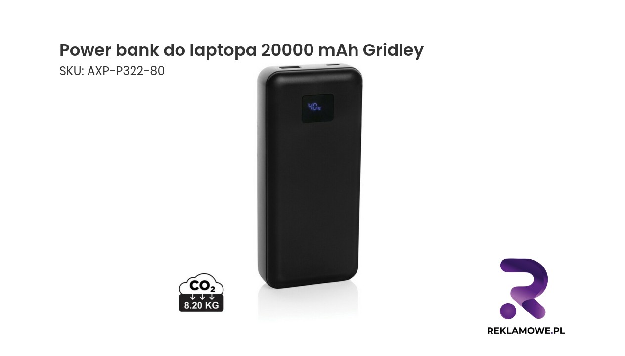 Power bank Gridley do laptopa o pojemności 20000 mAh