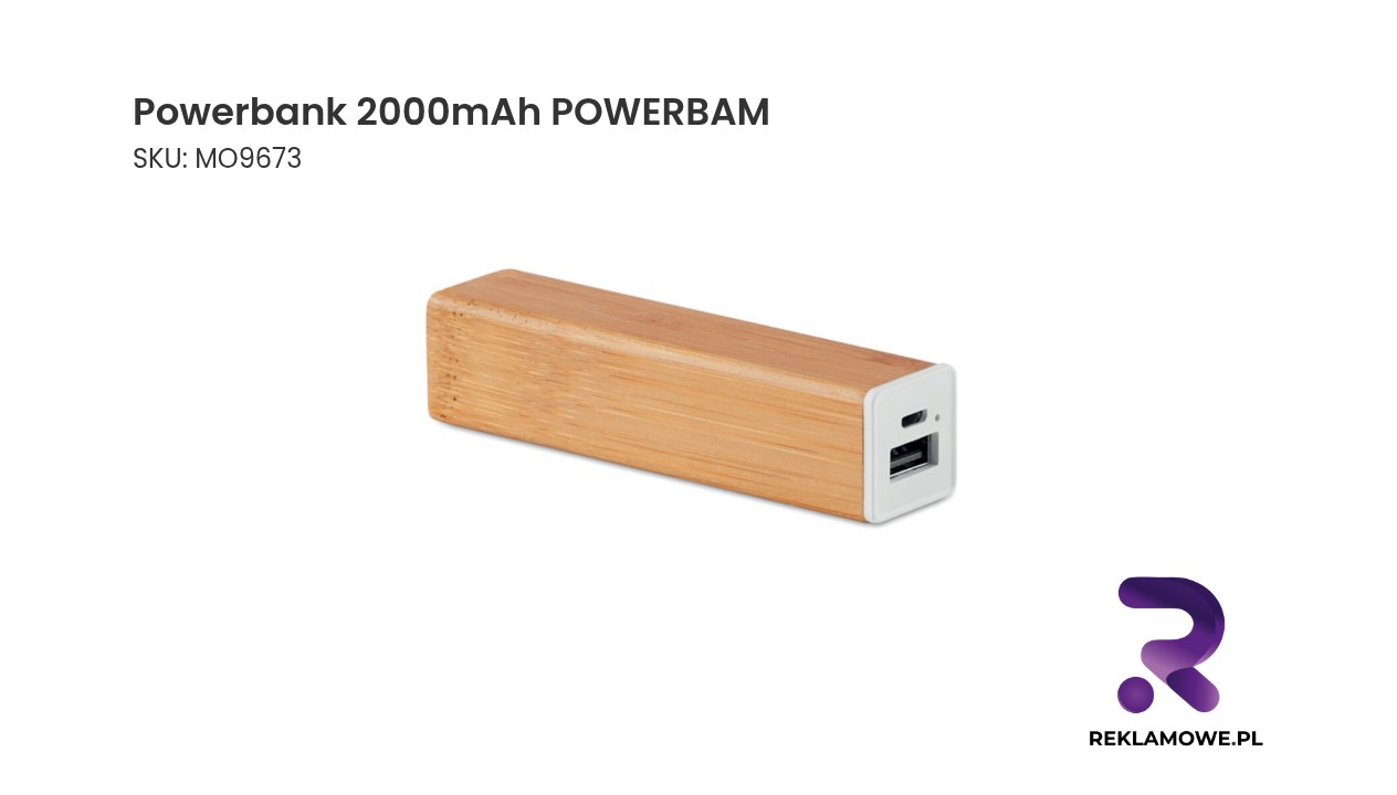 Powerbank 2000mAh POWERBAM Powerbank 2000mAh POWERBAM – przenośna bateria do ładowania urządzeń