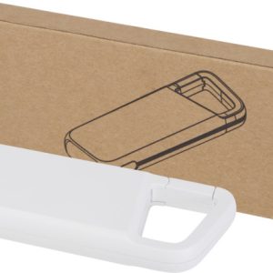 Alkes wodoodporny powerbank z karabińczykiem o pojemności 5000 mAh i mocy 12 W, wykonany z tworzyw sztucznych pochodzących z recyklingu 12447001