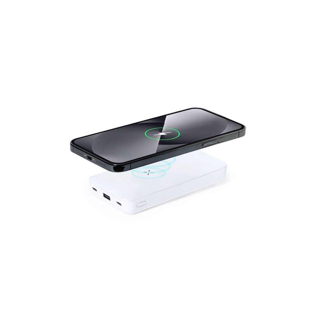 Bezprzewodowy power bank 5000 mAh, ładowarka bezprzewodowa 15W, stojak na telefon V1222-02_AAA01