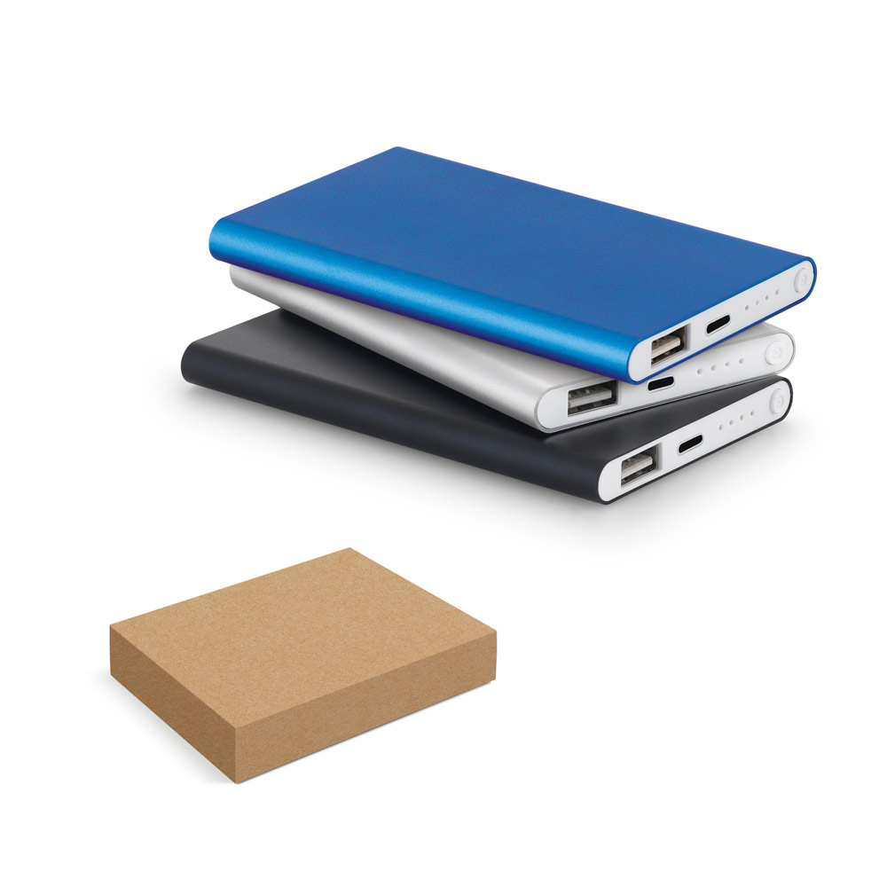 MARCET. Power bank slim 4'000 mAh z aluminium z recyklingu (100% rAL) i ABS z recyklingu (100% rABS) 97344_set