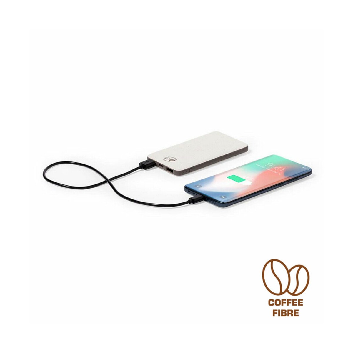 Power bank 5000 mAh z łusek kawowych i bawełny z recyklingu V1211-16_AAA00