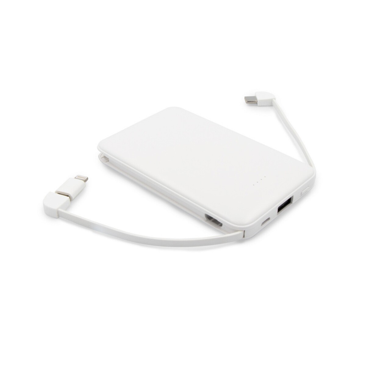 Power bank 5000 mAh ze zintegrowanymi kablami, adapter w komplecie | Presley V0905.W-02_AAA01