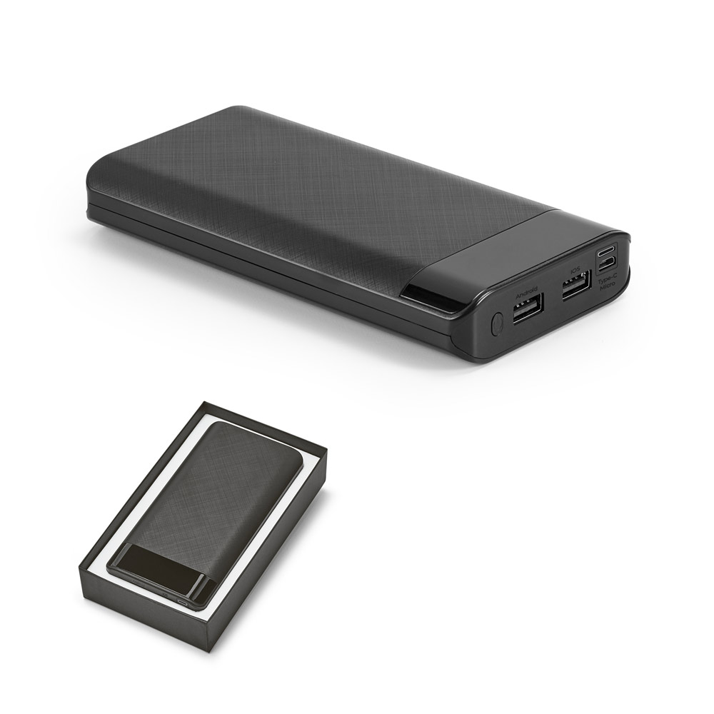 RAMAN. Power bank 16 000 mAh z wyświetlaczem ABS 97905_set