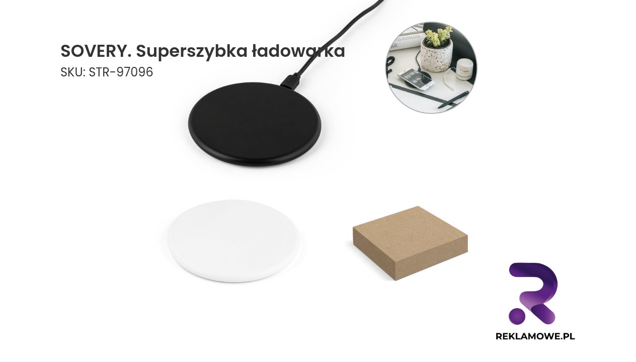 SOVERY. Superszybka ładowarka bezprzewodowa 10W wykonana w ABS pochodzącego z recyklingu (100% rABS) SOVERY superszybka ładowarka - zdjęcie produktu