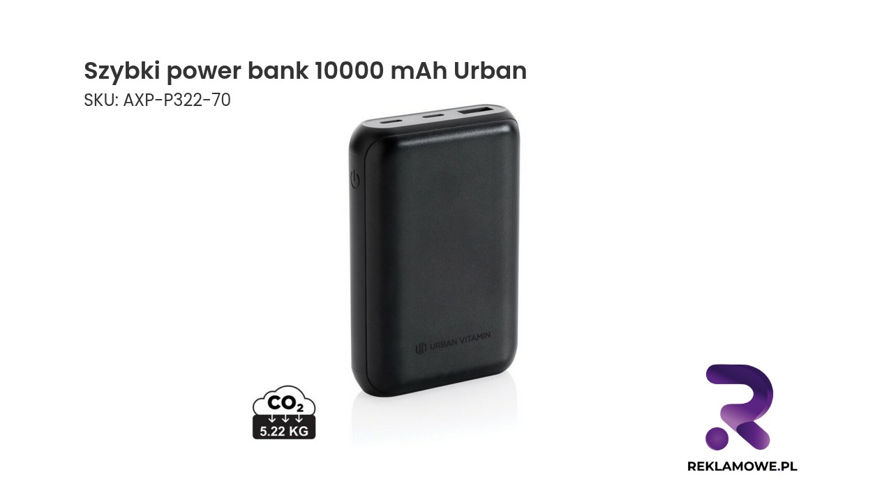 Szybki power bank 10000 mAh Urban - przenośna ładowarka do smartfona